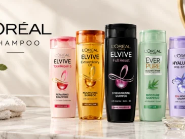 Loreal Shampoo Collection on Marble Vanity