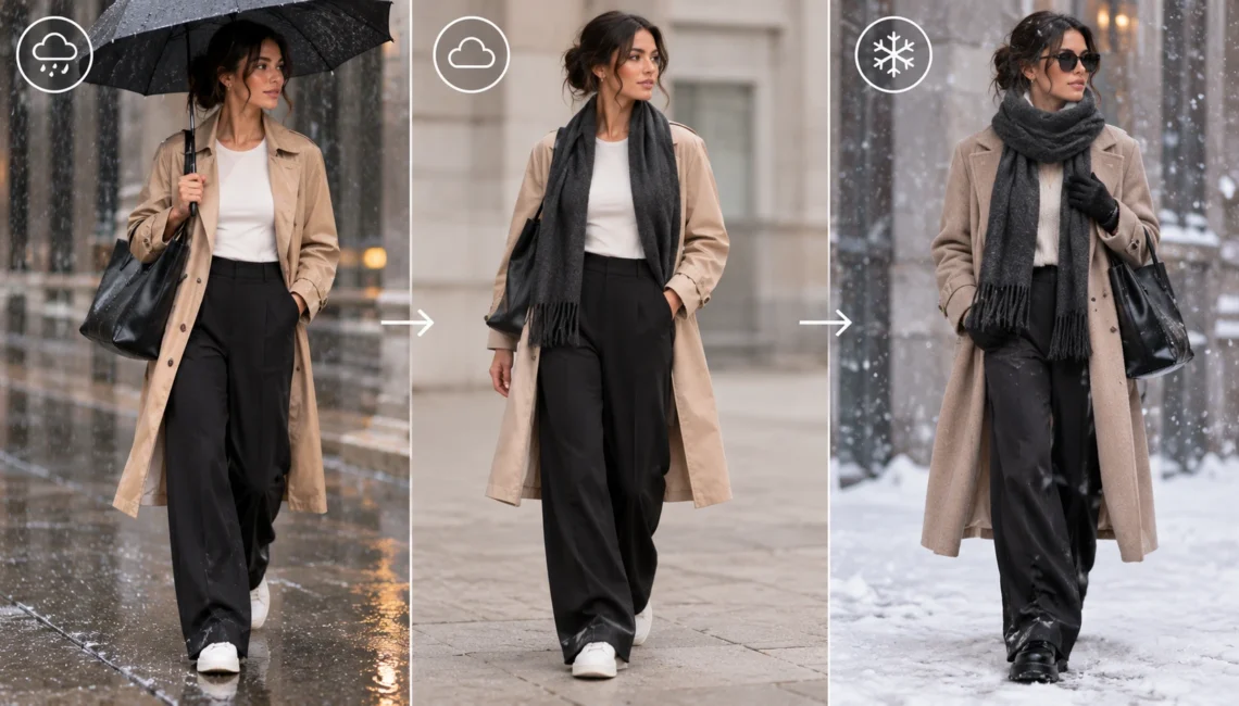 Rain-to-Cold Commute Wardrobe