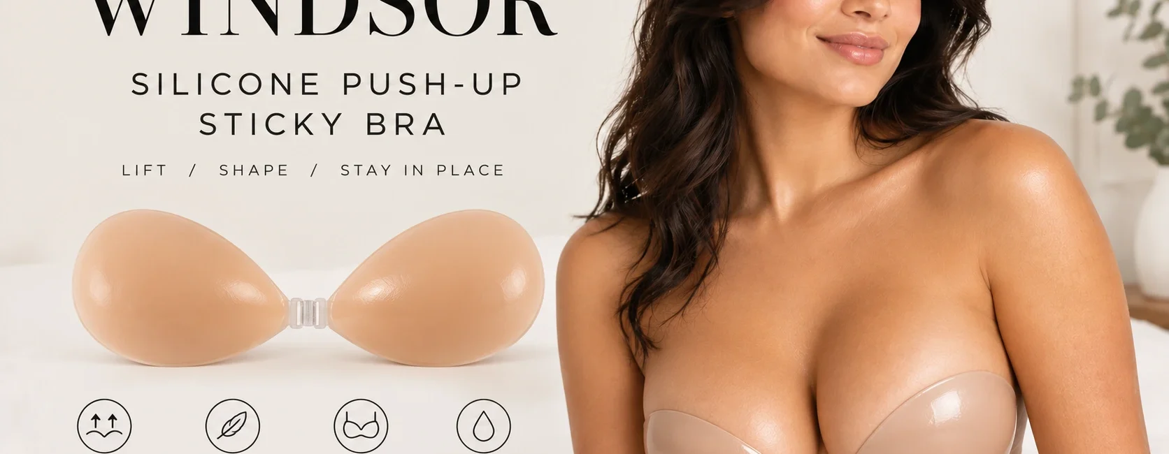 Windsor silicone push-up sticky bra